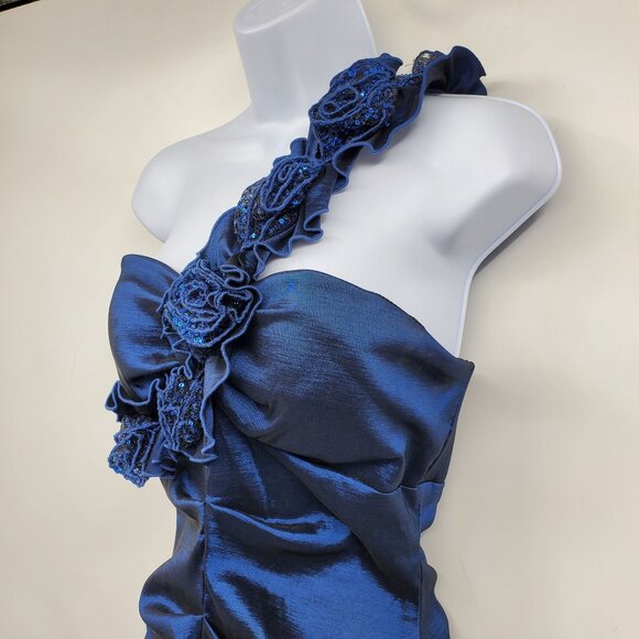 Vintage Betsy & Adam Blue Y2K Whimsigoth Homecoming Cocktail Dress‎ 12 Petite - Picture 4 of 7